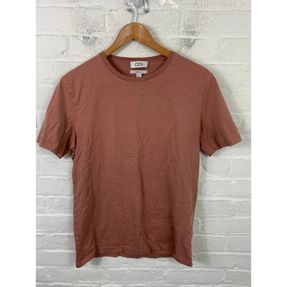COS Women's Crew-Neck T-Shirt Short Sleeves Stretch Brown Size Medium - Picture 1 of 4